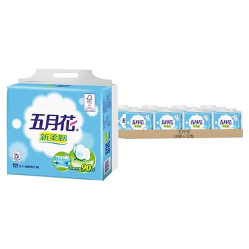 五月花 新柔韌抽取衛生紙 110張  12包  18袋