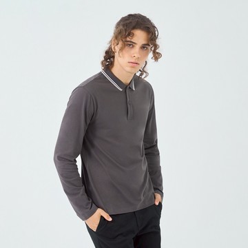 GIORDANO 男裝撞色領長袖POLO衫【四色任選】13014607