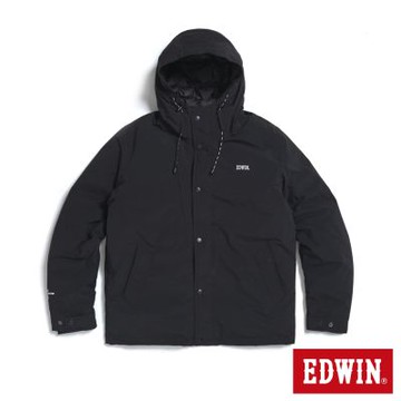 EDWIN 男裝 定番連帽羽絨外套-黑色