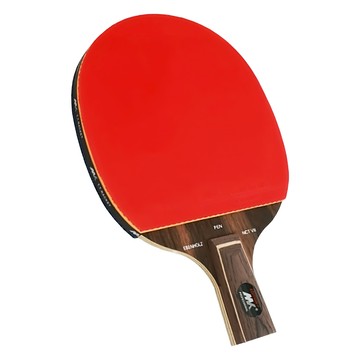 MK 乒乓球拍 短柄直拍 黑檀7 紅色吸汗木材優質膠皮高級泡棉  247 x 148mm  1個