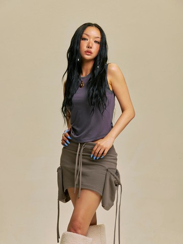 STAR PATCH POCKET LIP SKIRT [BE]