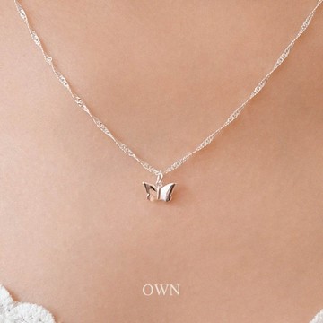 好感系 🦋 蝴蝶水波紋項鍊 ✧ S925純銀｜OWN｜閨蜜項鍊 蝴蝶項鍊 女生項鍊 鎖骨鏈 純銀項鍊