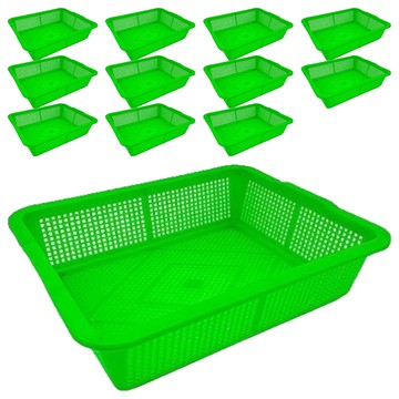 百貨King 公文林/置物籃/收納籃 PP材質 台灣製造  38.8 x 31 x 10cm  綠色  12個