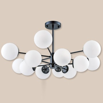 白玉玻璃造型半吸頂燈 F37-21-93161