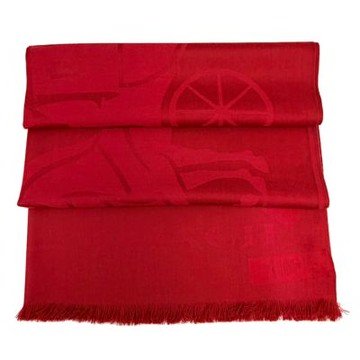 COACH 大馬車LOGO100%羊毛絲巾圍巾(紅)