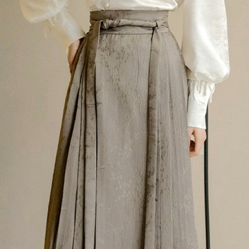 【巴黎精品】現貨+預購 長袖套裝兩件式裙裝-提花襯衫綁帶馬面裙女裝a1gq63