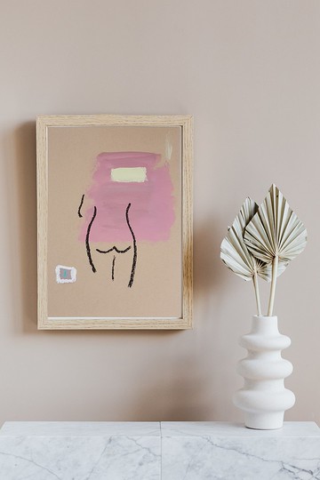 簡單抽象佈置海報-粉柔色love/居家佈置/裝飾/禮物/原畫印刷