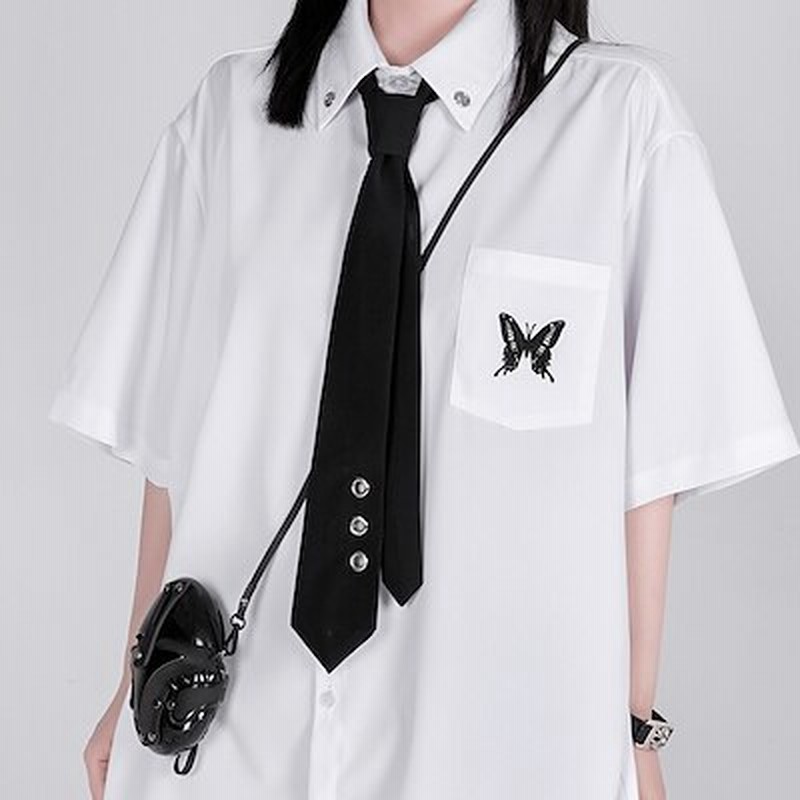 自家製ダークウィンドパンククールな女の子スーツ生地カジュアルネクタイjk気質人格黒ネクタイ 通販 Lineポイント最大1 0 Get Lineショッピング