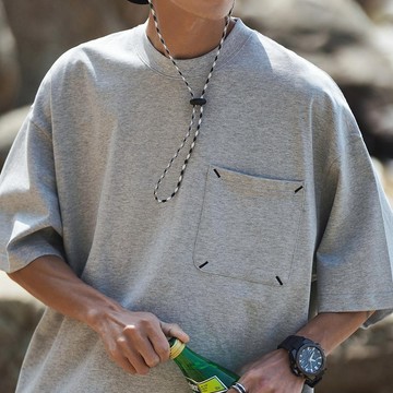 特價出清 純棉短袖 夏季短袖上衣 寬鬆t恤 男t恤 夏季復古純棉口袋短袖重磅休閒男士圓領日系潮牌寬鬆T恤半袖潮流嚴選