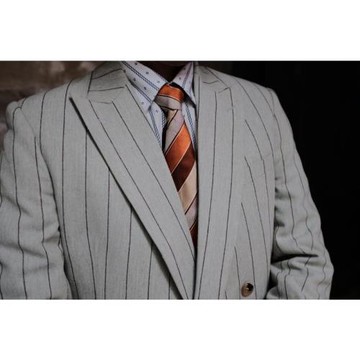 黃金年代雙排扣西裝西服外套條紋休閑老派