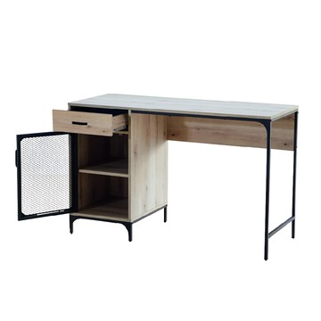 【RICHOME】盧卡司工業風書桌原木色+黑色