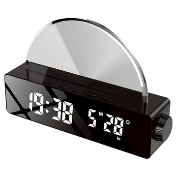 ANTIAN 七彩絢麗燈光時鐘 日出日落桌面喚醒燈 氛圍燈 床頭定時鬧鐘  黑色