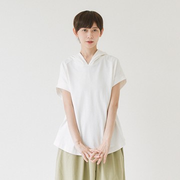 連帽重磅短袖T 白F