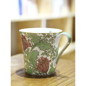 歐式復古水杯骨瓷馬克杯家用咖啡杯子文藝英國茶杯william morris