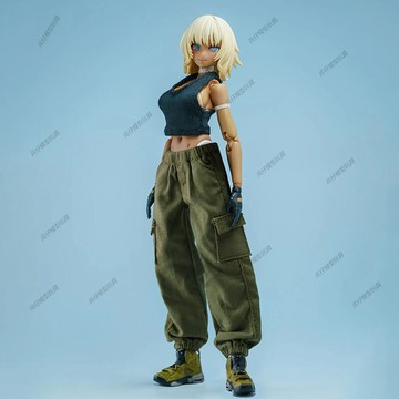 【台灣出貨】✨免運 112CRAZY FIGURE6寸機娘窩之殼romankey女素體背心工裝褲可動人偶 人偶服飾