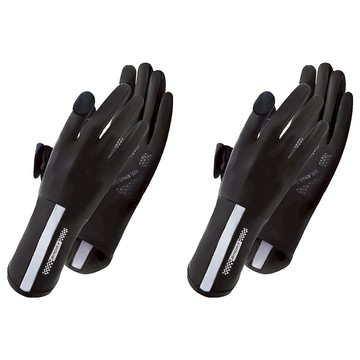 冰絲涼感防曬手套 指尖翻蓋  27 x 9cm  黑色  2雙