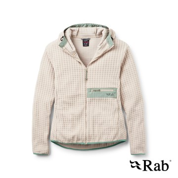 【RAB】Ramshaw Hoody Wmns 格紋刷毛連帽外套 鵝卵石白 女款 #QFG75