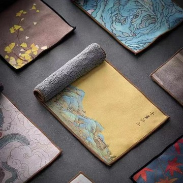 (虧本搶1個3.5包郵)茶巾吸水茶几茶桌彩繪茶布專用茶具配件