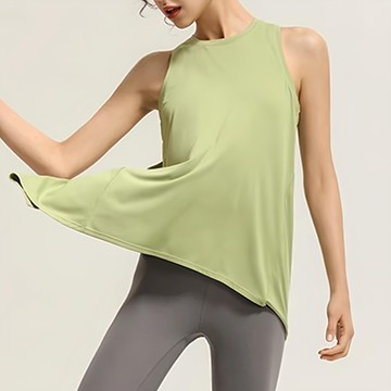 女款 高彈性顯瘦修身排汗運動背心 XL   搶眼綠