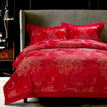 【詩舒曼】雙人加大/蠶絲緹花床罩式被套枕套組【古典玫瑰】220cm*240cm／喜被/領券再折