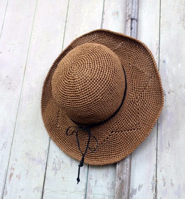 手作-戴著星星-手編織遮陽帽-手工編織-出遊/輕旅行/生日禮物