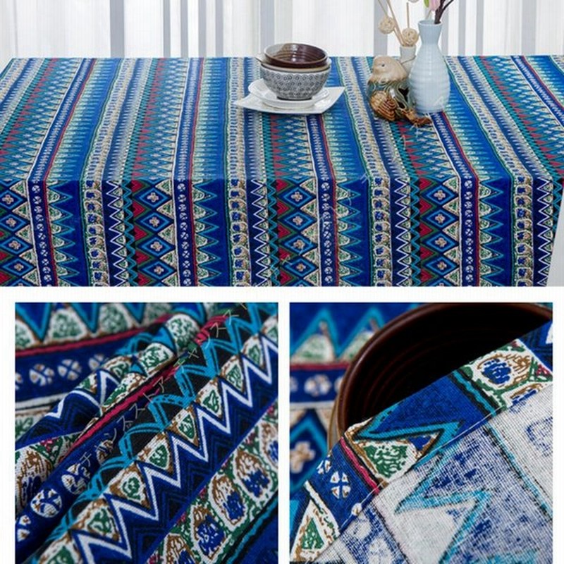 おしゃれ テーブルクロス 長方形 防カビ 耐久性 テーブルカバー エスニックスタイル コットンリネン 食卓カバー ダイニングテーブル テーブルマット 洗える 通販 Lineポイント最大get Lineショッピング