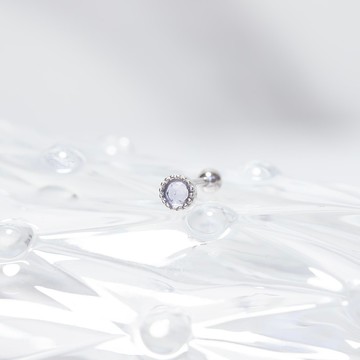 堇青石925純銀杯子蛋糕轉珠耳環