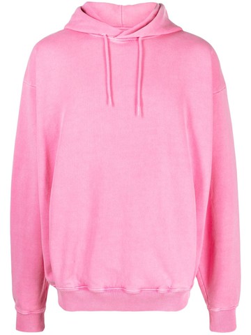 Martine Rose - logo-print cotton hoodie - men - Cotton - M - Pink