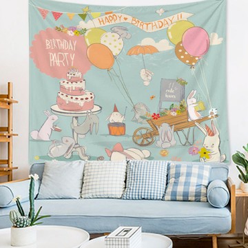 ISABEL HOME 法蘭絨生日派對掛布  款式9  150 x 130cm