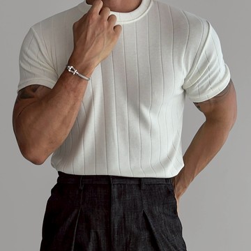 正韓合身線條針織短袖上衣 6色 YUPPIE 預購商品 0807