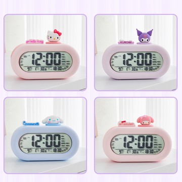 時鐘 三麗鷗家族系列電子智能鬧鐘 庫洛米 美樂蒂 大耳狗可愛造型智能報時鬧鈴 學生起床神器