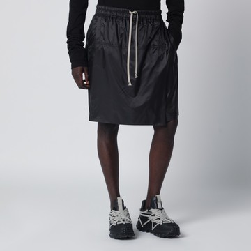 Black drawstring kilt shorts