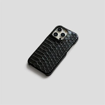 16高級感15黑色蛇紋pu皮質半包絨面內里14硬殼適用13蘋果12手機殼iphone11保護套