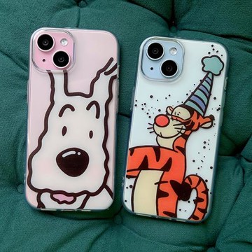 ins風可愛趣味卡通適用于蘋果13/14/15proMax情侶閨蜜手機軟殼iPhone11/12MINI透明