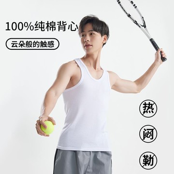 全棉背心男生 螺紋彈力 無袖上衣 運動打底衫 上衣 可外穿 大尺碼 夏季薄款 吸溼透氣 高彈不勒 百搭基本款