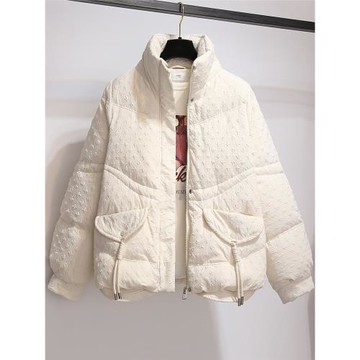 小香風短款白色羽絨服女小個子2024年冬季新款加厚小款面包服外套