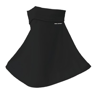 AREX SPORT 加長版抗曬涼感纖維大面積護頸冰絲面罩 可掛耳 AS-3499  深夜黑  35 x 23cm  1件