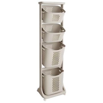 Nature Living VER.4 大容量四層洗衣籃  米色  1個  43.7 x 33 x 152cm