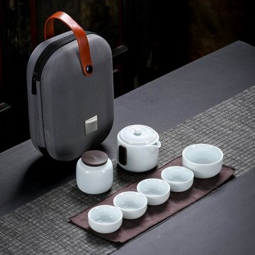 廠家簡約便攜旅行茶具套裝家用茶壺碗海杯茶葉罐整套帶包定logo