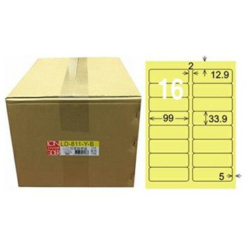 【龍德】A4三用電腦標籤 33.9x99mm 淺黃色 1000入 / 箱 LD-811-Y-B【APP滿額下單10%點數(單一帳號最高1500點)】8/31止