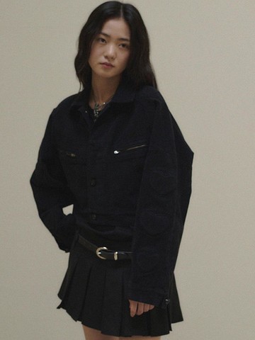 Heart Peach Jacket Black