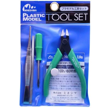 又敗家@日本製MINESHIMA入車 模型工具組A-2入門款(含斜口鉗、一字起子、銼刀、鑷子,尺寸較小,適小朋友玩模型或組裝娃娃屋用)小島HOBBY塑膠模型工具組TOOL模型入門工具組 水口鉗湯口鉗模型剪鉗 一字螺絲刀 研磨工具【全館299超取免運】【APP下單點數4倍送】