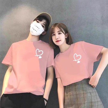 潮牌男女同款短袖T恤情侶裝運動圓領上衣寬松體恤時尚全棉半截袖