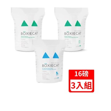 BOXIECAT博識貓無粉塵天然黏土貓砂 16LB/7.26kg x 3包組