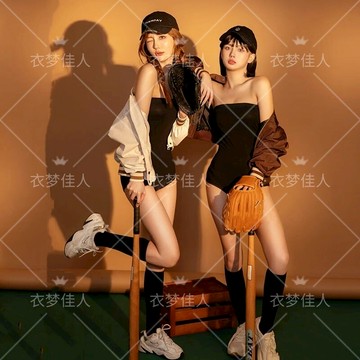 新款影樓主題拍照閨蜜裝炫酷瀟灑時尚女孩姐妹藝術照寫真攝影衣服