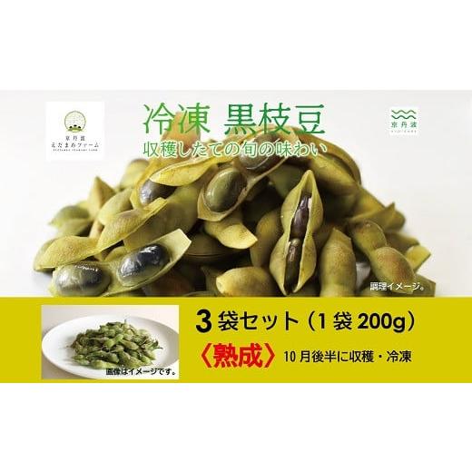 ふるさと納税 京都府 京丹波町 冷凍 丹波黒枝豆 熟成 600g（200g×3パック）  国産 京都 丹波 黒豆 えだまめ ビール おつまみ　[010KY002]