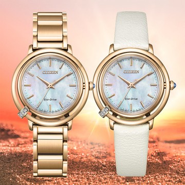 CITIZEN 星辰 L系列 曙光 光動能鑽石女錶 附贈皮革錶帶(EM1093-61D)