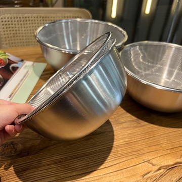 出口日本原單！304不銹鋼瀝水籃套裝水果籃沙拉碗打蛋盆淘米