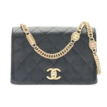 CHANEL 香奈兒 Mini Top Handle Flap 肩背包 黑色 羊皮 金扣 AS3751 【二手名牌BRAND OFF】