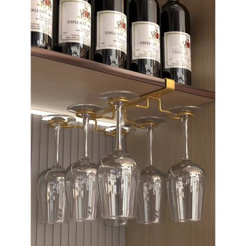 免打孔紅酒杯架子輕奢高檔倒掛酒杯架家用懸掛酒架高腳杯酒柜掛架